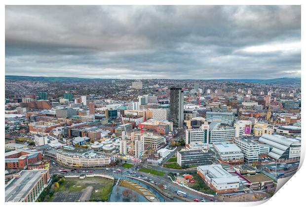 The City of Sheffield Print by Apollo Aerial Photography