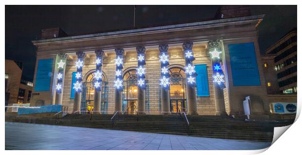 Sheffield City Hall at Christmas Print by Apollo Aerial Photography