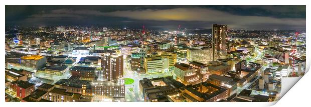 Sheffield at Night Print by Apollo Aerial Photography