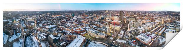 Sheffield Skyline Sunrise Print by Apollo Aerial Photography