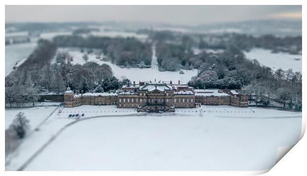 Wentworth Woodhouse Snow Print by Apollo Aerial Photography