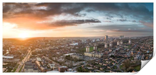 A Sheffield Sunrise Print by Apollo Aerial Photography