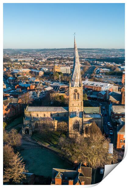 Chesterfield Crooked Spire Print by Apollo Aerial Photography