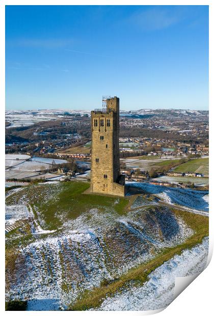 Castle Hill Snow Fall Print by Apollo Aerial Photography
