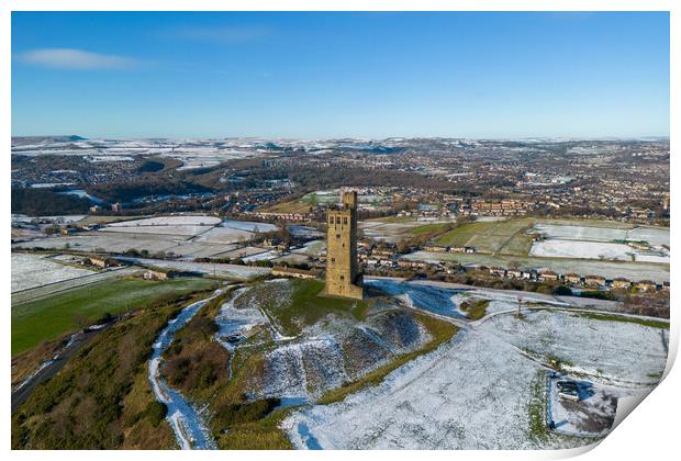 Castle Hill Snowy Morning Print by Apollo Aerial Photography
