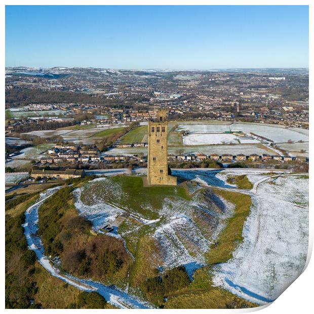 Castle Hill In The Snow Print by Apollo Aerial Photography