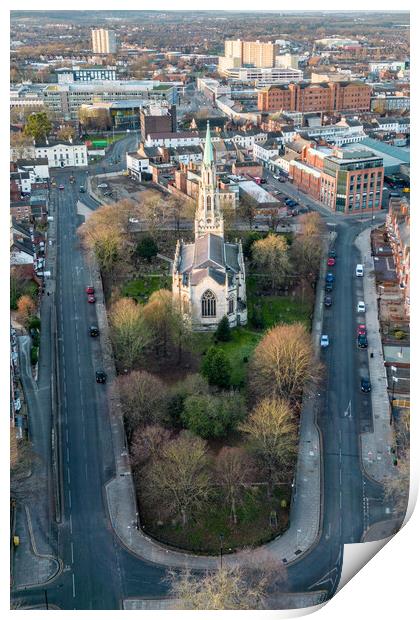 Christ Church Doncaster Print by Apollo Aerial Photography