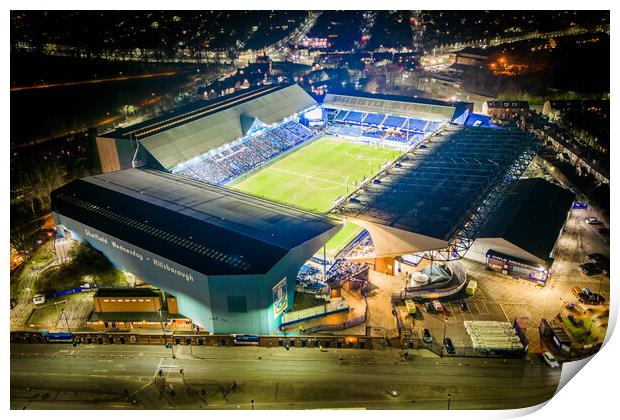 Hillsborough Stadium at Night Print by Apollo Aerial Photography