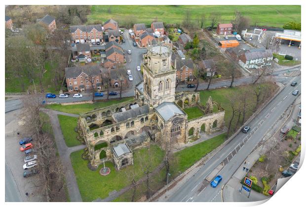 All Saints Church Pontefract Print by Apollo Aerial Photography