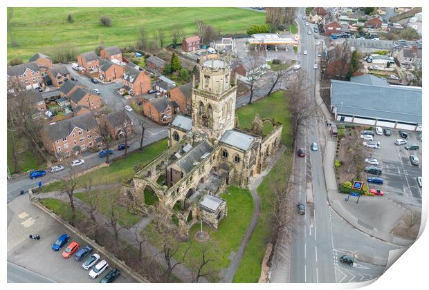 All Saints Church Pontefract Print by Apollo Aerial Photography