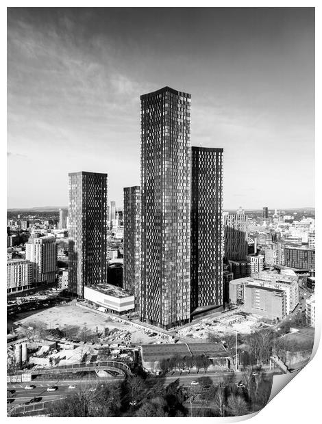 Manchester Black and White  Print by Apollo Aerial Photography