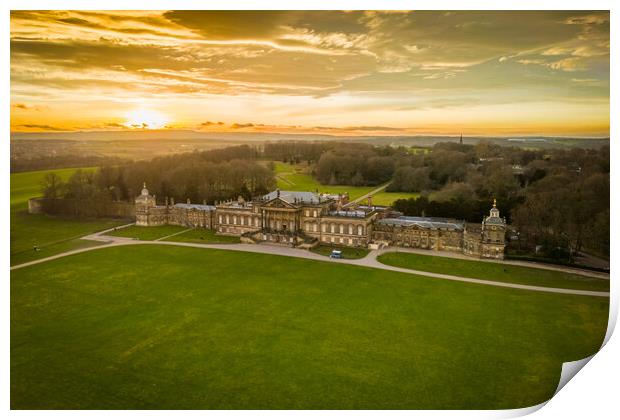 Wentworth Woodhouse Sunset Print by Apollo Aerial Photography