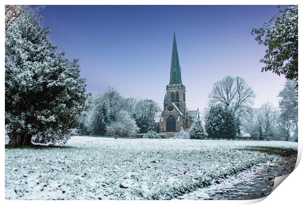 Wentworth Church Snow Print by Apollo Aerial Photography