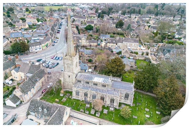 St Lawrence Church Lechlade Print by Apollo Aerial Photography