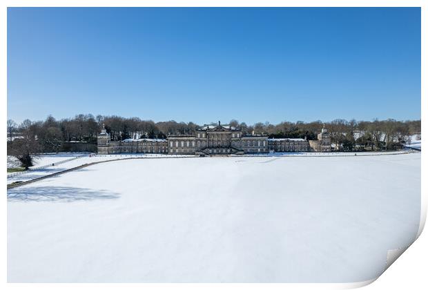 Wentworth Woodhouse In The Snow Print by Apollo Aerial Photography