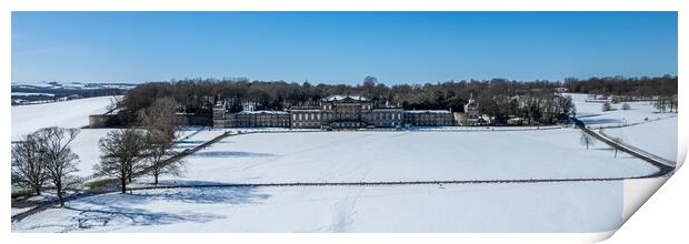 Wentworth Woodhouse Snow Print by Apollo Aerial Photography