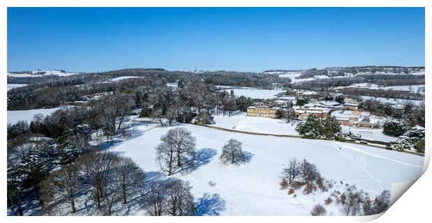 Cannon Hall In The Snow Print by Apollo Aerial Photography