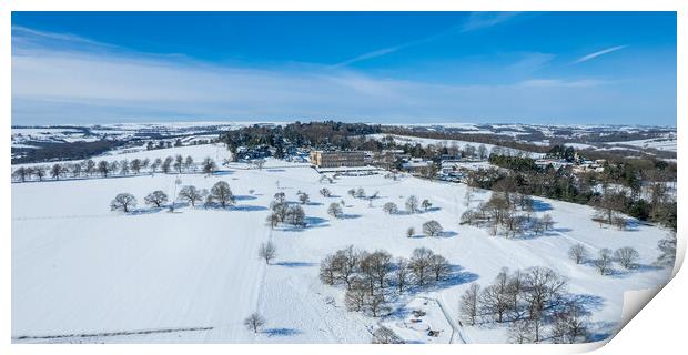 Wentworth Castle In The Snow Print by Apollo Aerial Photography