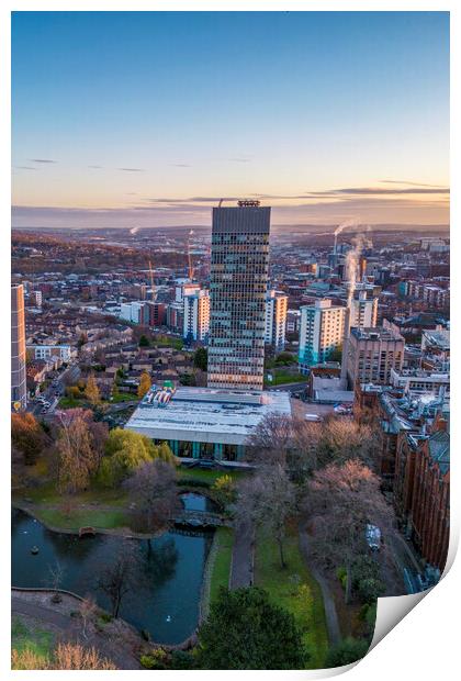 Sheffield Arts Tower Print by Apollo Aerial Photography