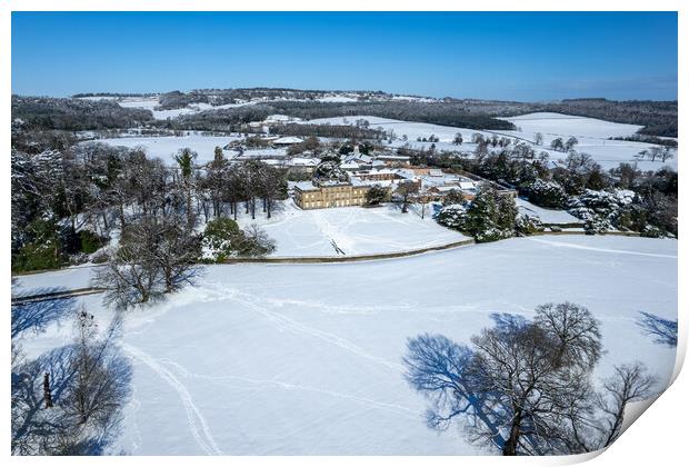 Cannon Hall Winter Scene Print by Apollo Aerial Photography