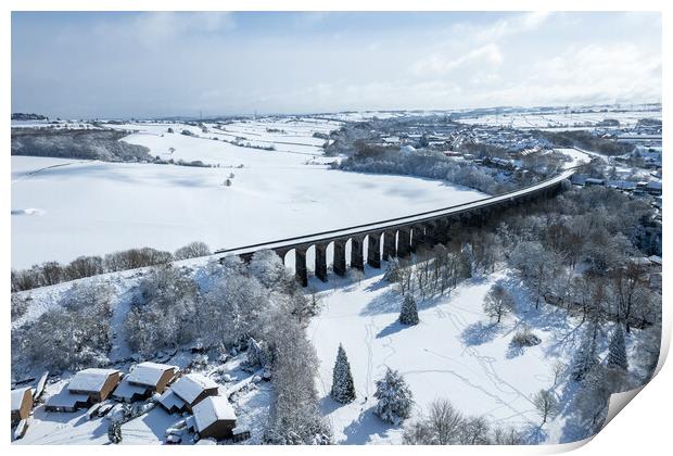 Penistone Viaduct Snow Print by Apollo Aerial Photography