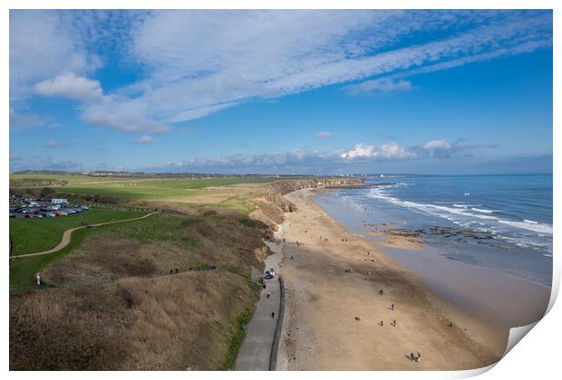 Seaham Hall Beach Print by Apollo Aerial Photography