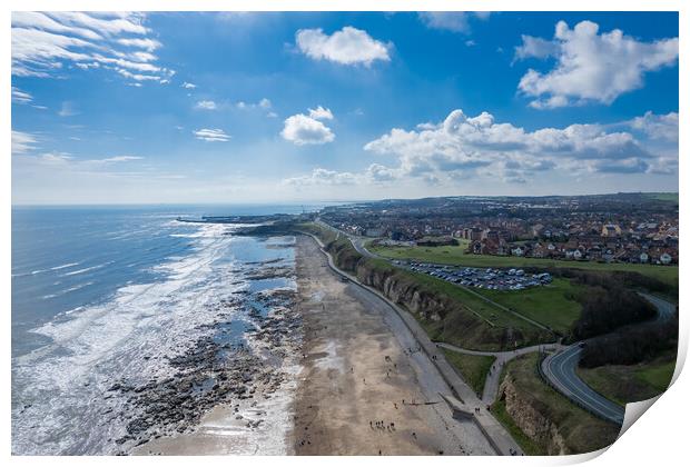 Seaham Hall Beach Print by Apollo Aerial Photography