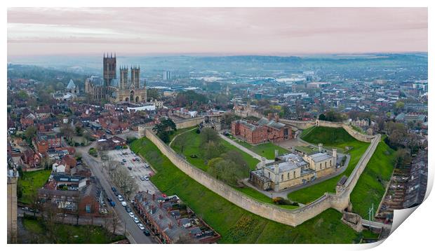 Lincoln Cathedral and Castle Print by Apollo Aerial Photography