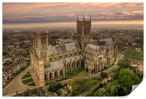 Lincoln Cathedral Sunrise Print by Apollo Aerial Photography