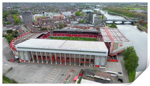 City Ground Brian Clough Stand Print by Apollo Aerial Photography