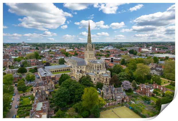 Norwich Cathedral Print by Apollo Aerial Photography