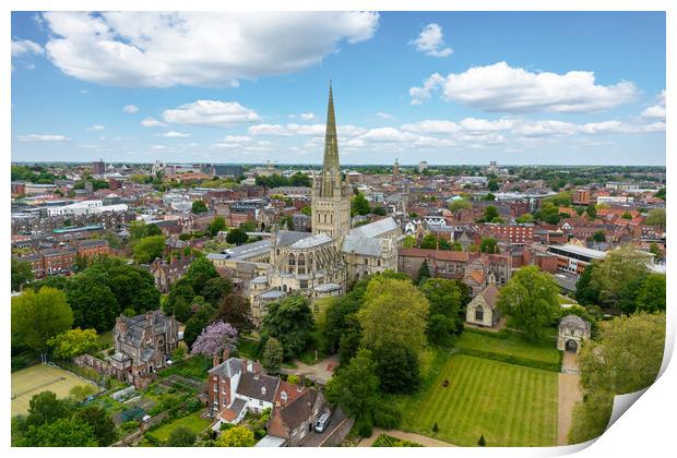 Norwich Cathedral Aerial View Print by Apollo Aerial Photography