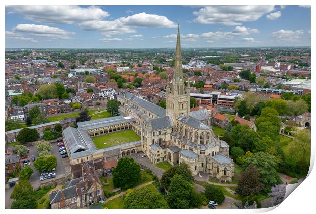 Norwich Cathedral Print by Apollo Aerial Photography