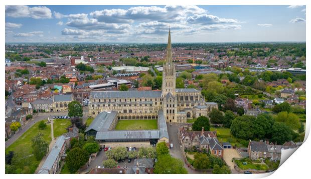 Norwich Cathedral Print by Apollo Aerial Photography
