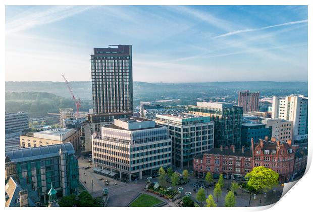 St Pauls Tower, Sheffield Print by Apollo Aerial Photography