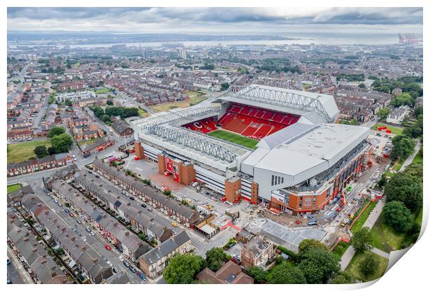 Anfield Liverpool Red Print by Apollo Aerial Photography