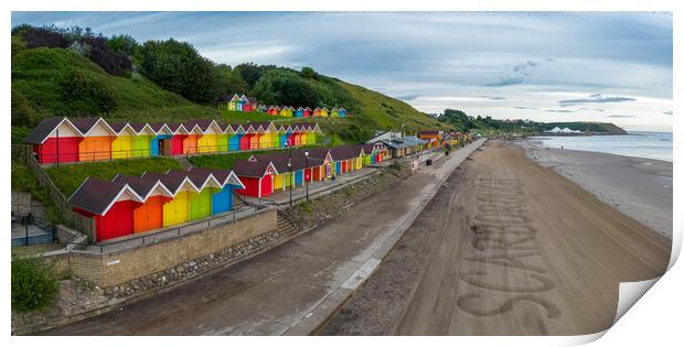 Scarborough Beach Huts Print by Apollo Aerial Photography