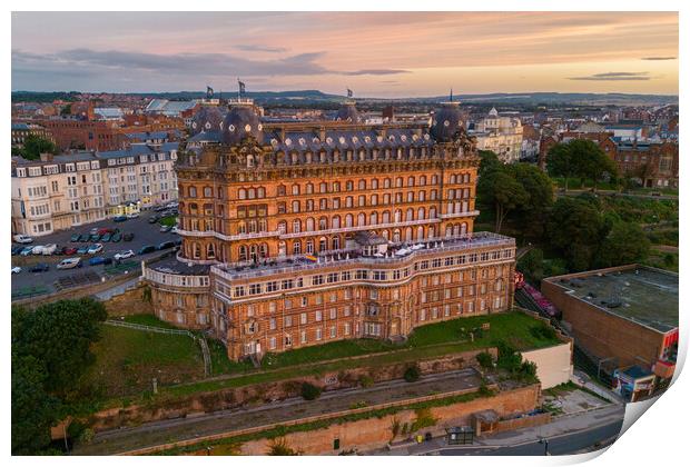 Grand Hotel Sunrise Print by Apollo Aerial Photography