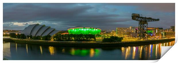 Glasgow Waterfront at Night Print by Apollo Aerial Photography