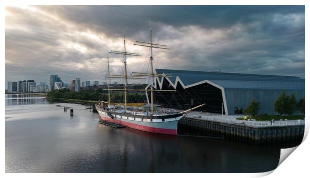 The Tall Ship Glenlee Print by Apollo Aerial Photography