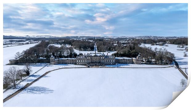 Wentworth Woodhouse In The Snow Print by Apollo Aerial Photography