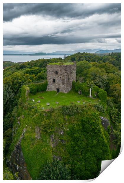 Dunollie Castle Print by Apollo Aerial Photography