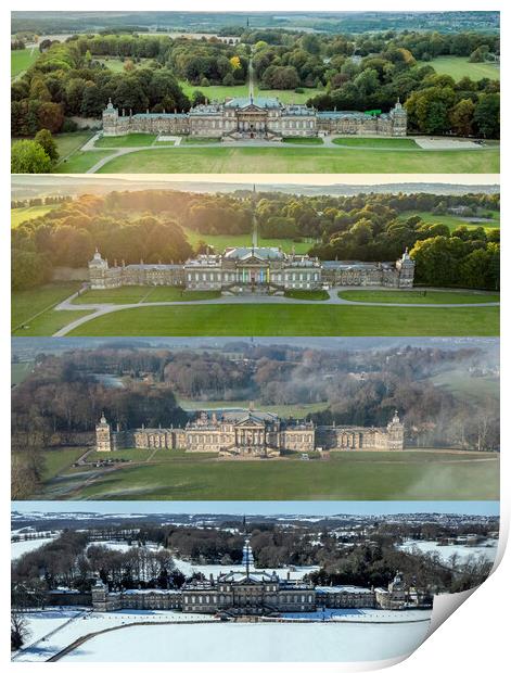 Wentworth Woodhouse Through The Seasons Print by Apollo Aerial Photography