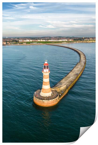 Roker Lighthouse Print by Apollo Aerial Photography