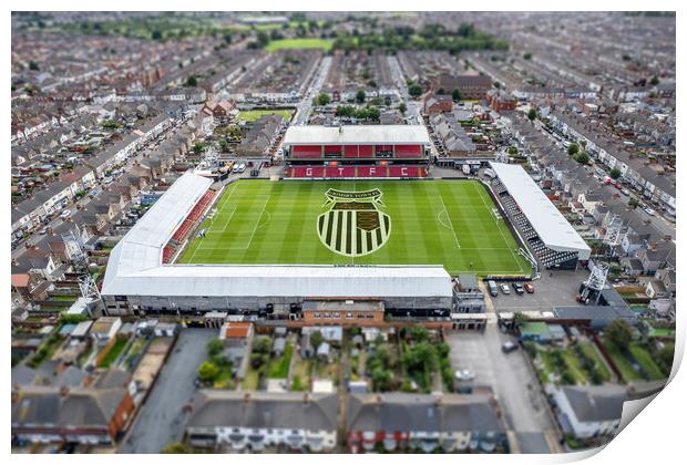 Grimsby Town Football Club Print by Apollo Aerial Photography