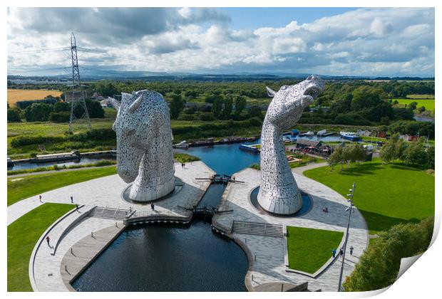 The Kelpies  Print by Apollo Aerial Photography