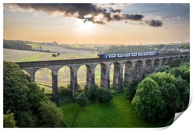 Train Departing Penistone Print by Apollo Aerial Photography