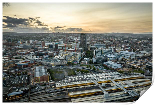 Sheffield Sunset Print by Apollo Aerial Photography