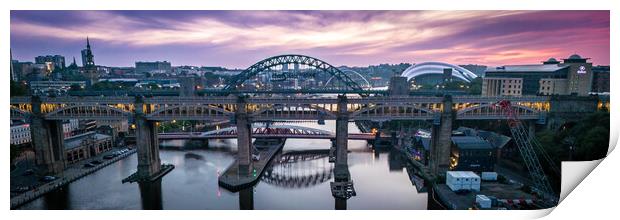 Newcastles Bridges Print by Apollo Aerial Photography