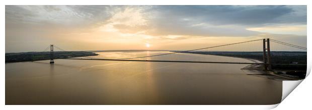 Humber Bridge Sunset Print by Apollo Aerial Photography